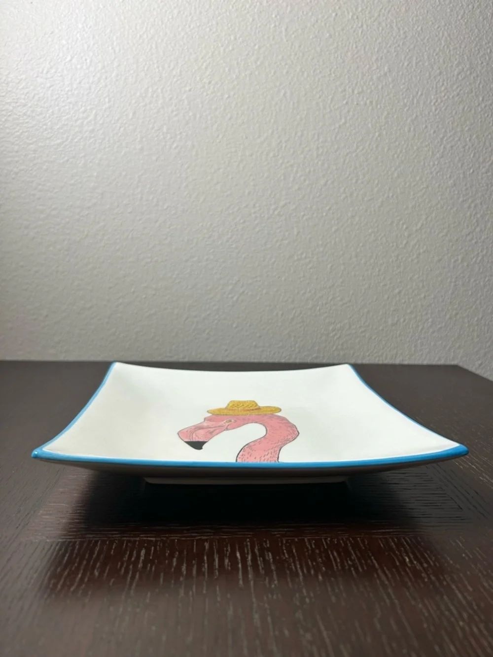 WEST ELM Collector's Editions Flamingo Salad Plate By RACHEL KOZLOWSKI 8 3/4